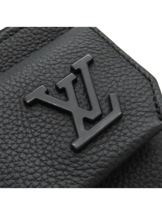 Louis Vuitton Shoulder Bag Aerogram Phone Pouch Grain Leather Black Matte - Picture 6 of 12
